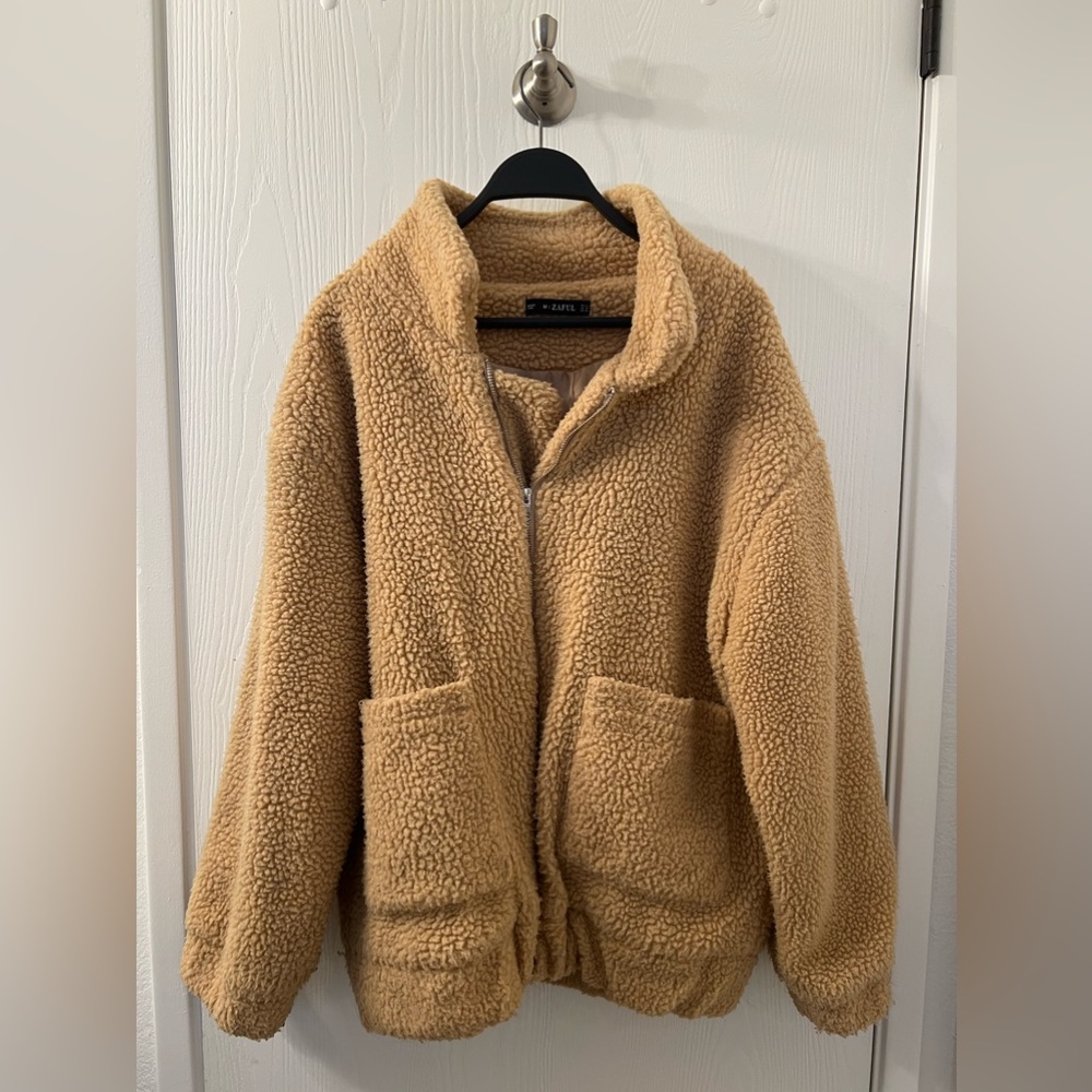 Tan Teddy Sherpa Jacket